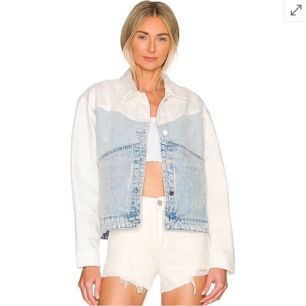 Stylish Blue and White Denim Jacket